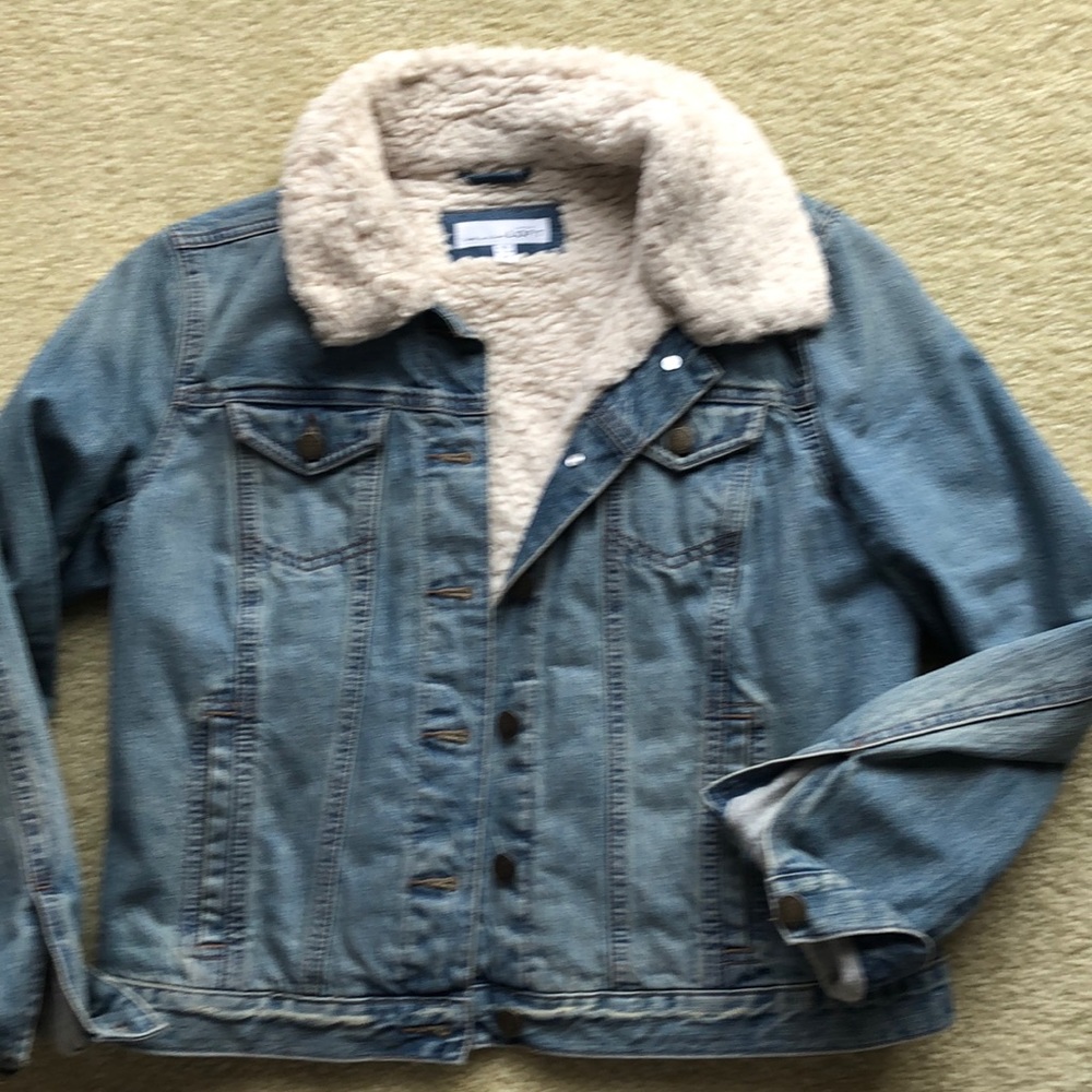 Loft Sherpa lined denim jacket.